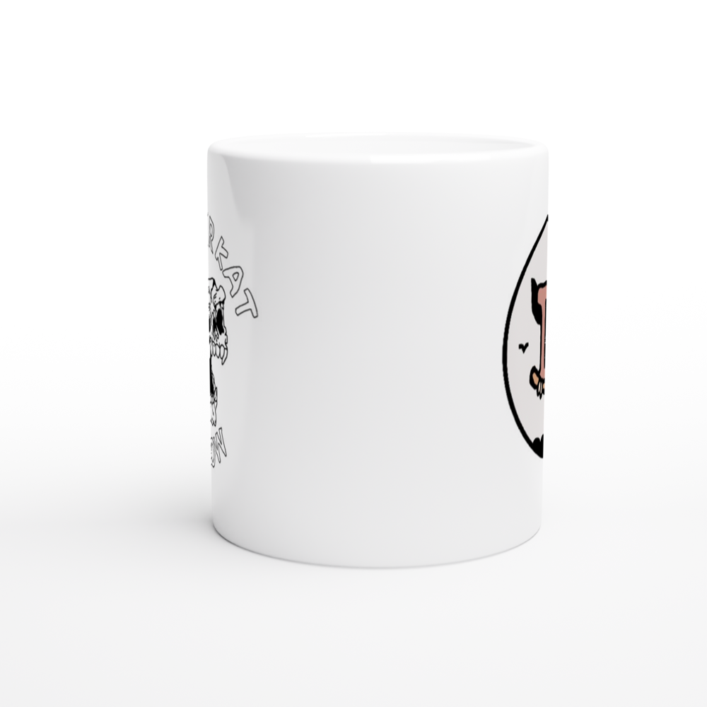 Mad Meerkat Burrow MMT White 11oz Ceramic Mug
